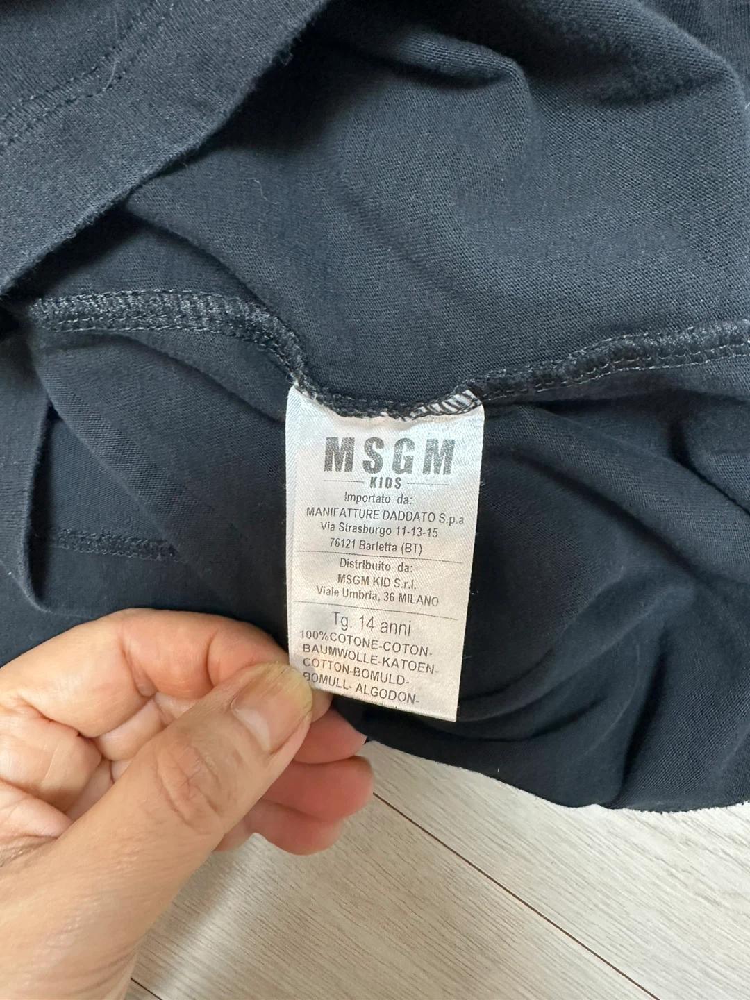 MSGM 키즈 블랙 반팔 티셔츠 (130-140) 3