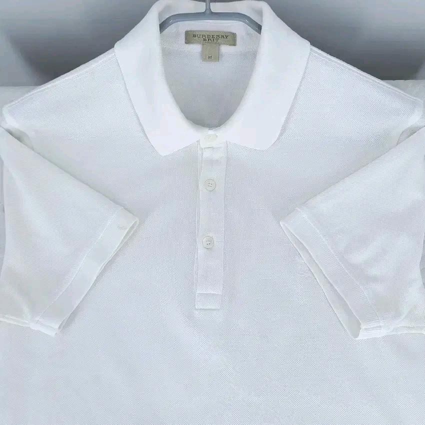 버버리 남성 로고자수 슬림핏 카라반팔 연아이보리M(HU45405) 4