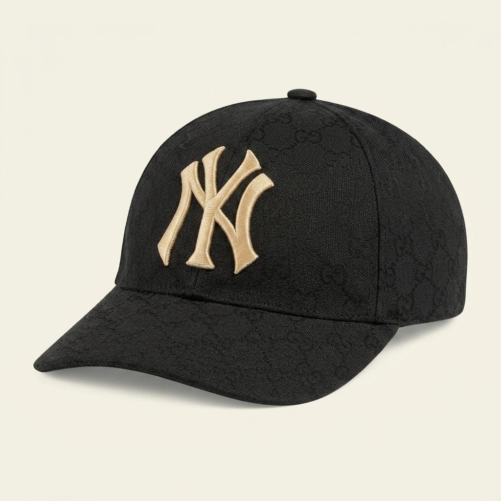 구찌 MLB콜라보 NY 로고 블랙 볼캡