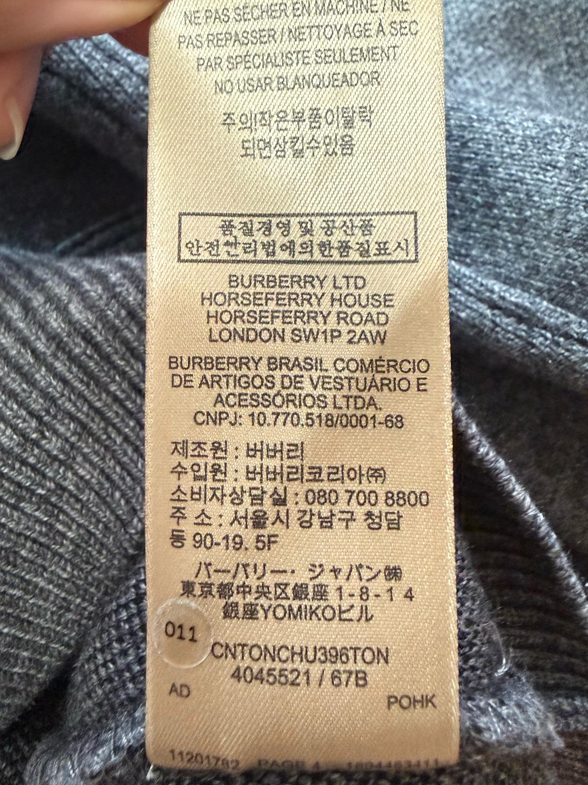 버버리 로고 레터링 맨투맨 티셔츠 그레이 3