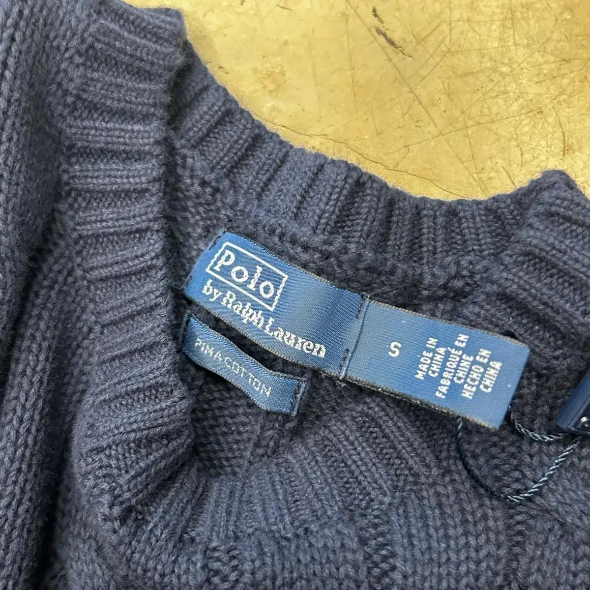 S 새상품 폴로랄프로렌 피마코튼 여성용 네이비 반팔 니트 5