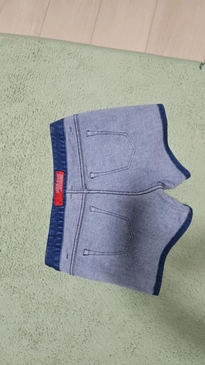 게스 다크블루 로우라이즈 데님 반바지 10