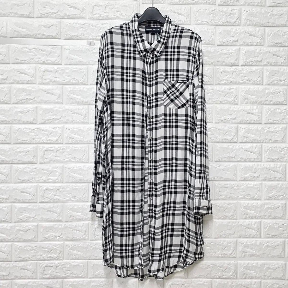 M DKNY 체크 롱 원피스 E90 2