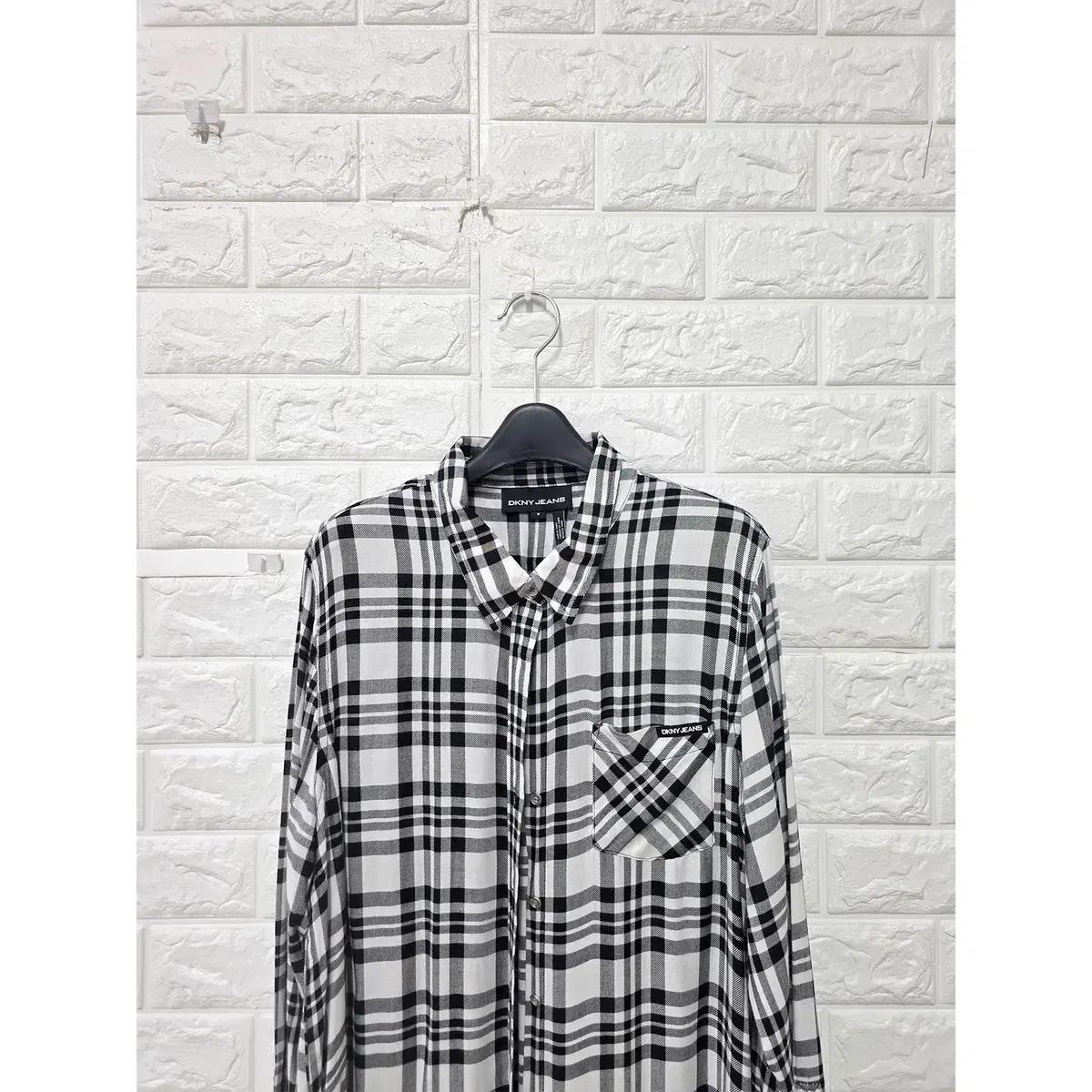 M DKNY 체크 롱 원피스 E90 6