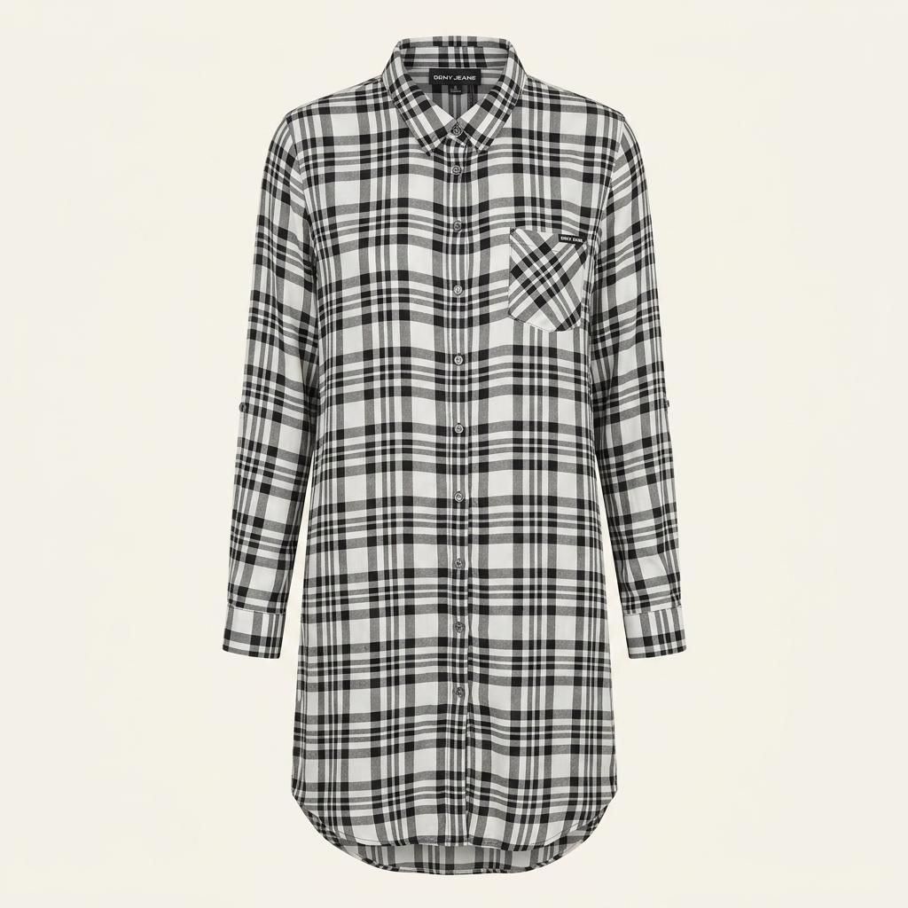 M DKNY 체크 롱 원피스 E90 1