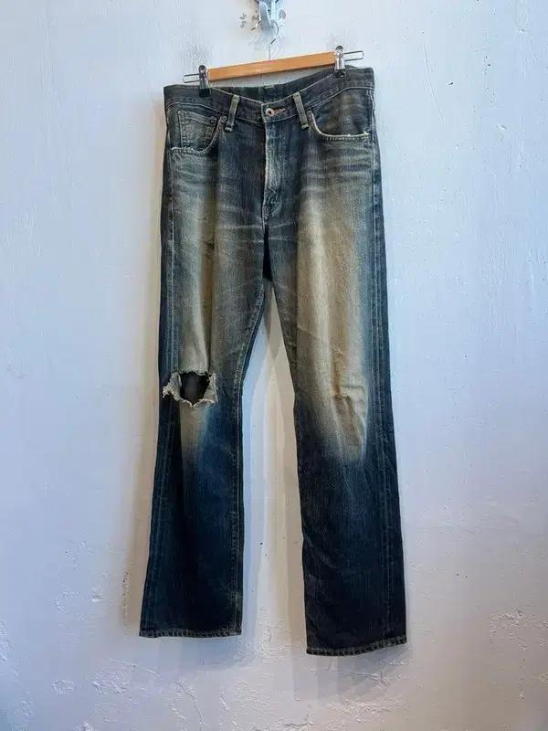 에드윈 재팬 505zx 오렌지탭 셀비지 디스 워시드 데님팬츠 Made in JAPAN 3