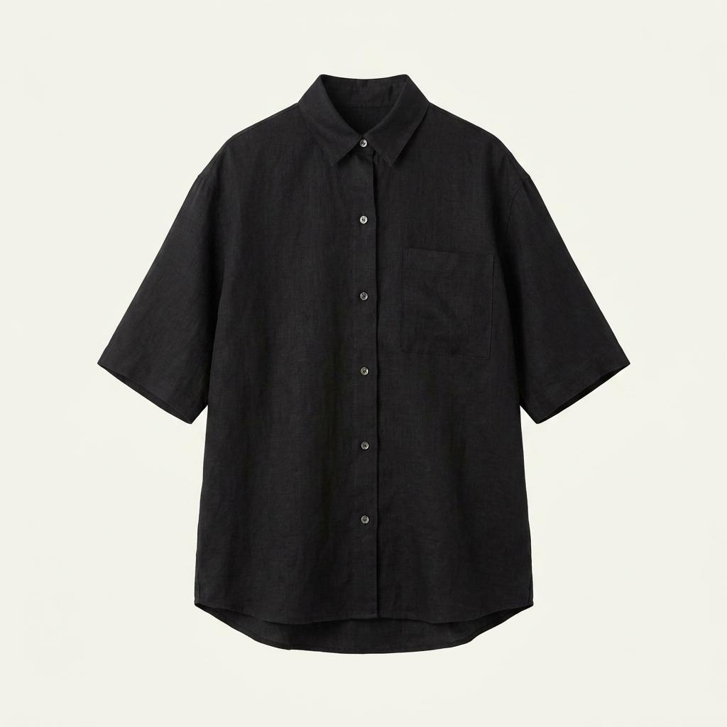 ebure 퓨어린넨 하프 셔츠 우먼즈 Made in JAPAN 1