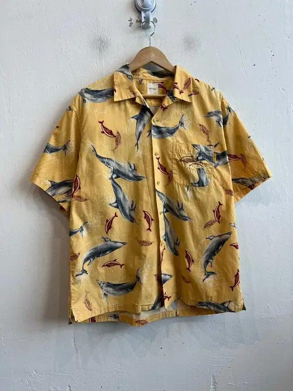 Karl Helmut 칼헬무트 돌고래 알로하 셔츠 Made in JAPAN 2
