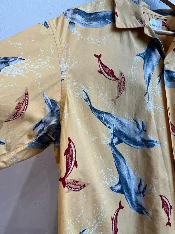 Karl Helmut 칼헬무트 돌고래 알로하 셔츠 Made in JAPAN 5