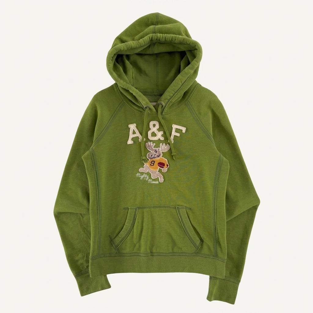 Abercrombie & Fitch 아베크롬비 그린컬러 무스로고 후드티 1
