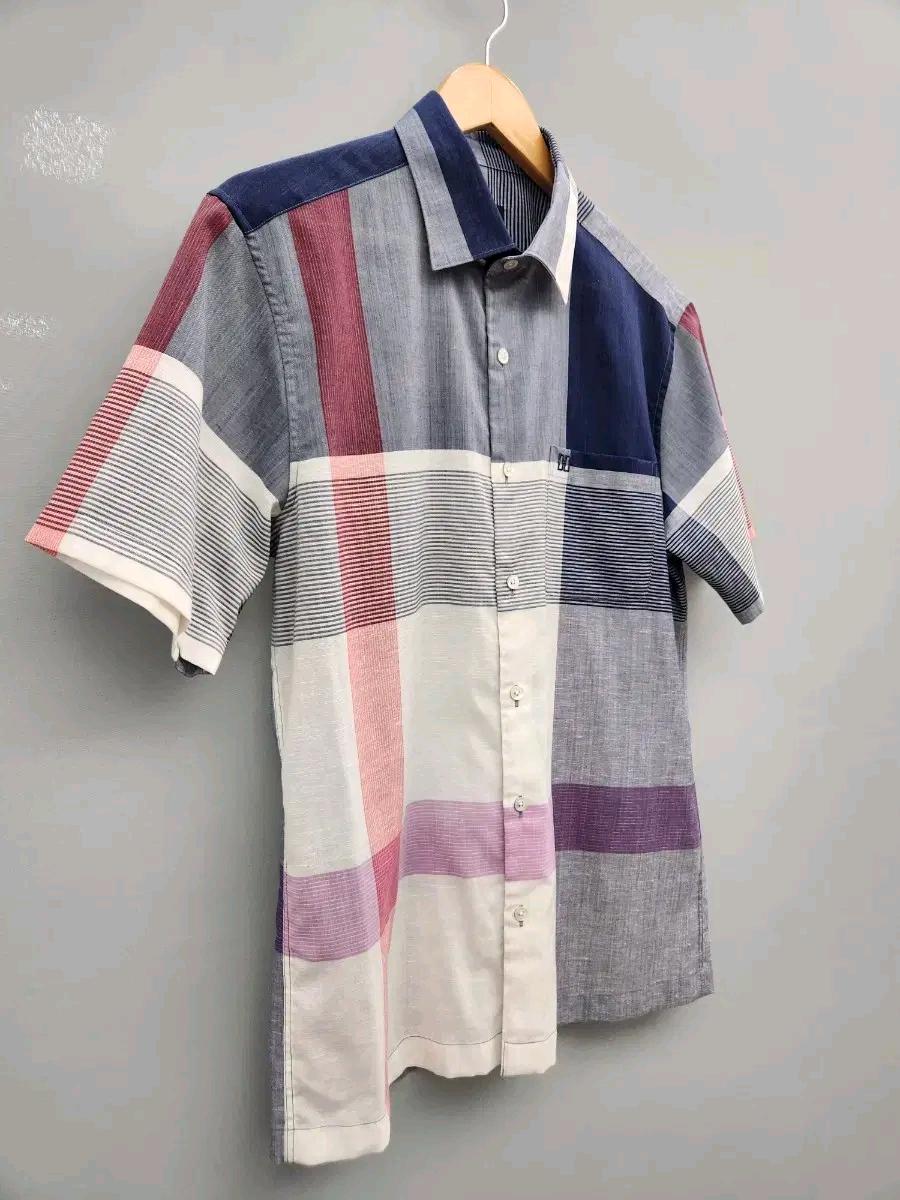 닥스(DAKS) 남성 멀티 체크 린넨 혼방 반팔 셔츠 3