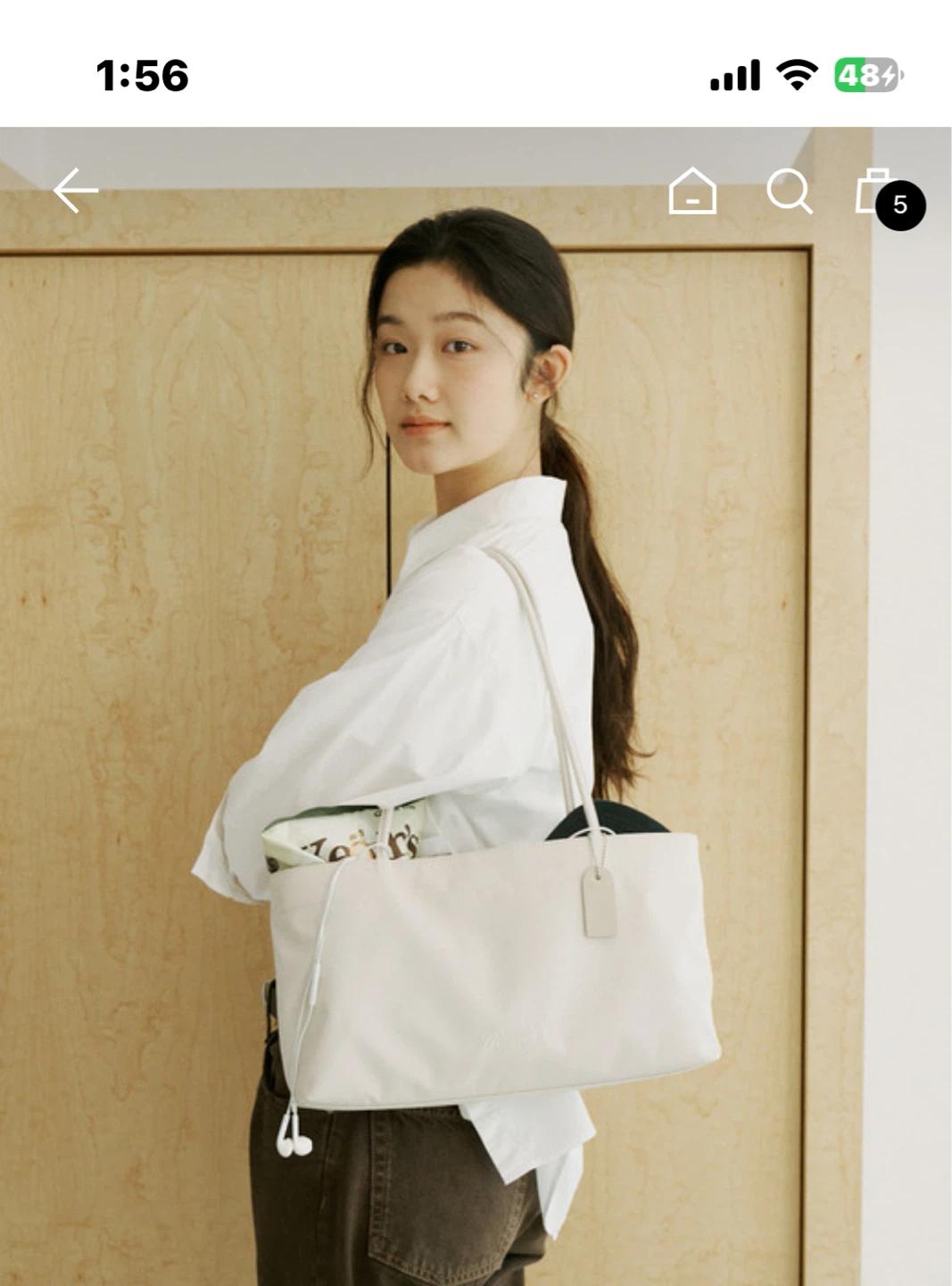 뮤니에 HAY 나일론 라지 토트백 아이보리 3