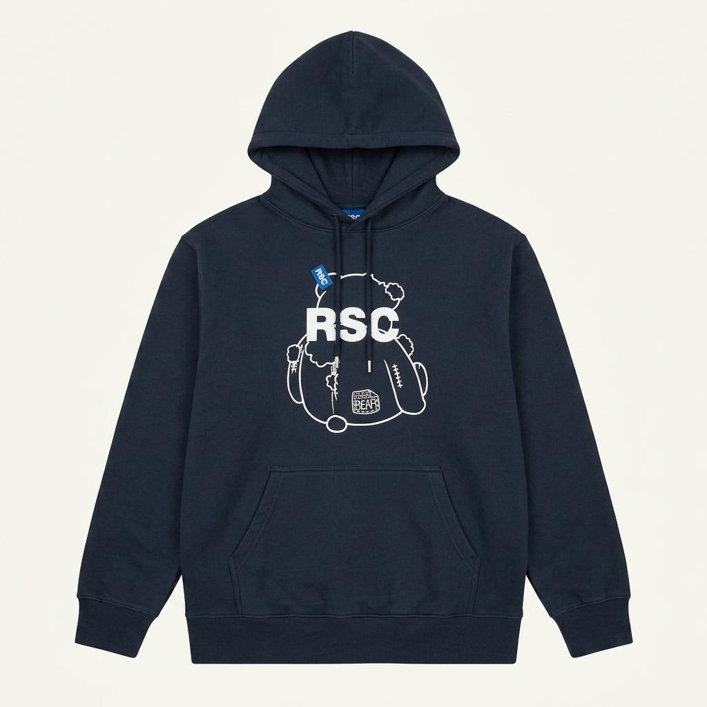 RSC 알에스에스씨 클럼지 베어 후드 티셔츠 네이비