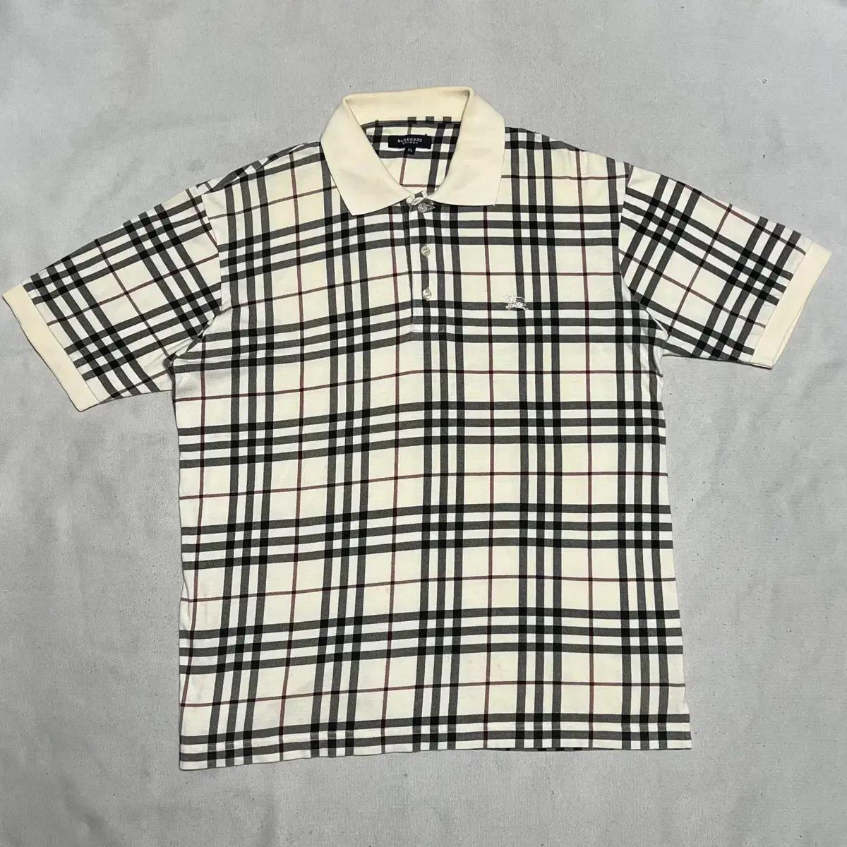 XL 버버리 노바체크 카라 반팔티 3