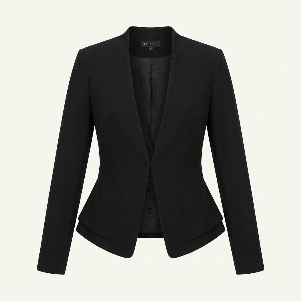 LAHA 블랙 노칼라 슬림핏 자켓 1