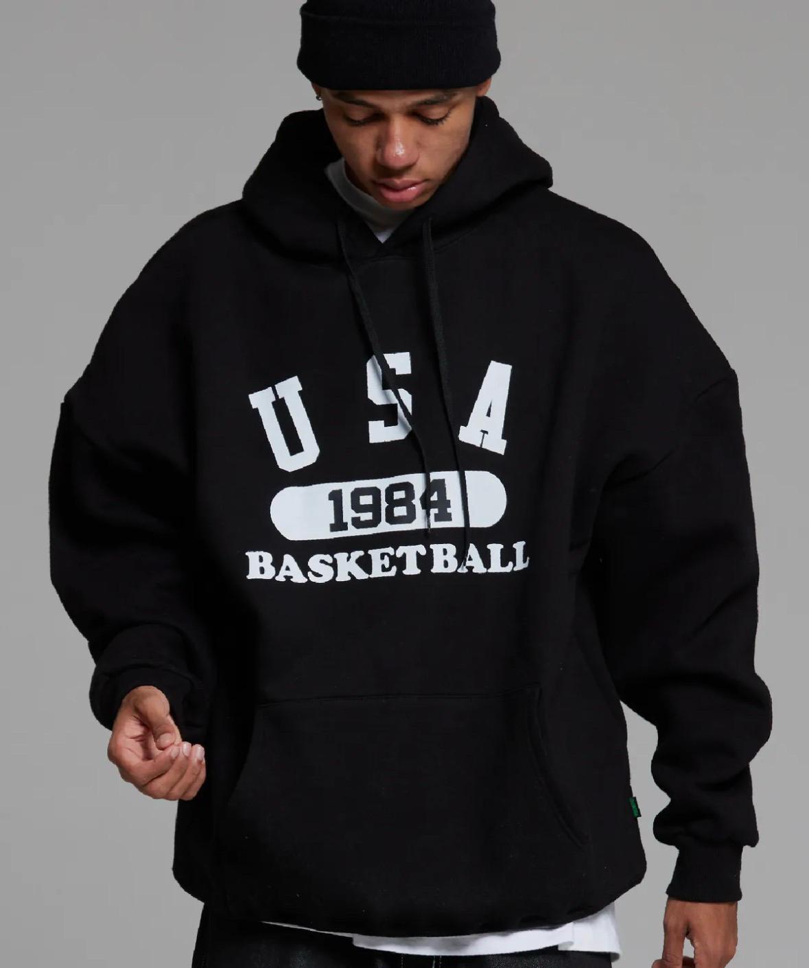 유에스에이 바스켓볼 후드티 블랙 2