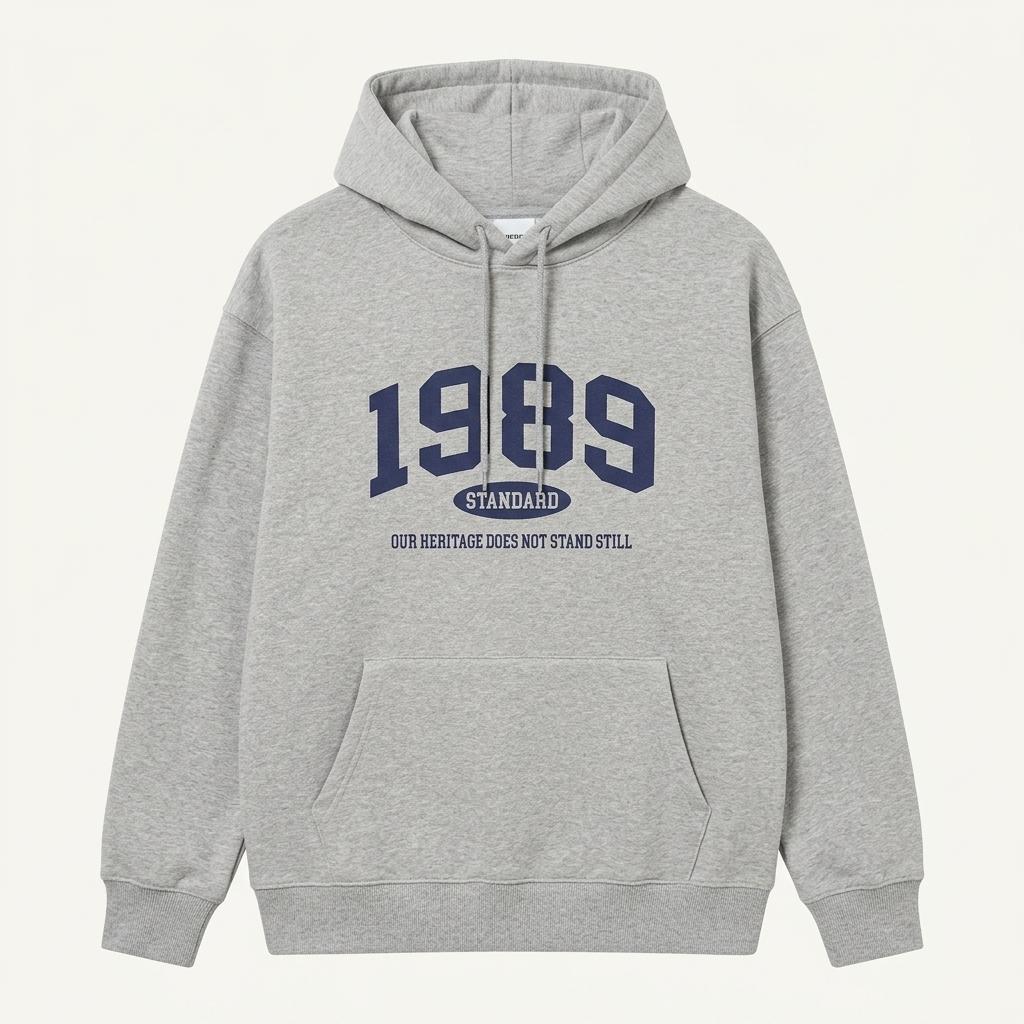 무신사 스탠다드 1989 그래픽 후드티 그레이 1