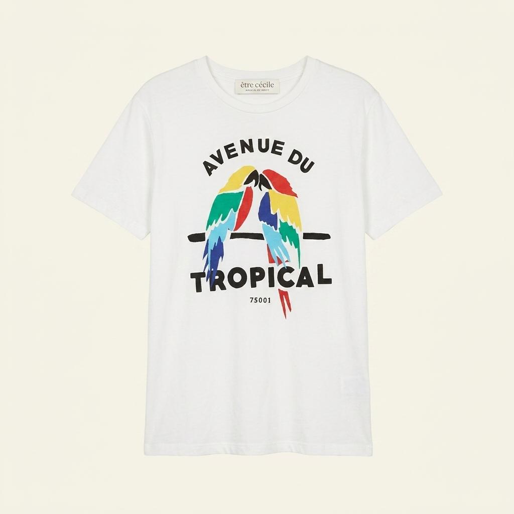 Etre Cecile 앵무새 그래픽 반팔 (243 1