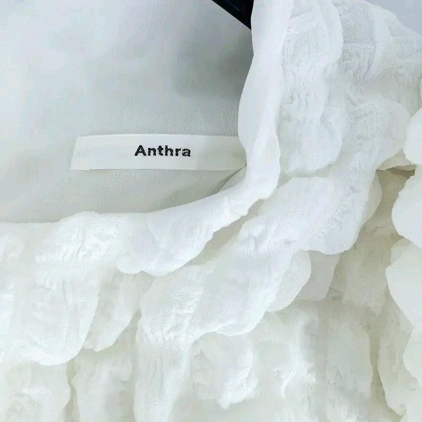 ANTHRA 여성 춘하 엠보와플 반팔블라우스 화이트 (HU45470) 5