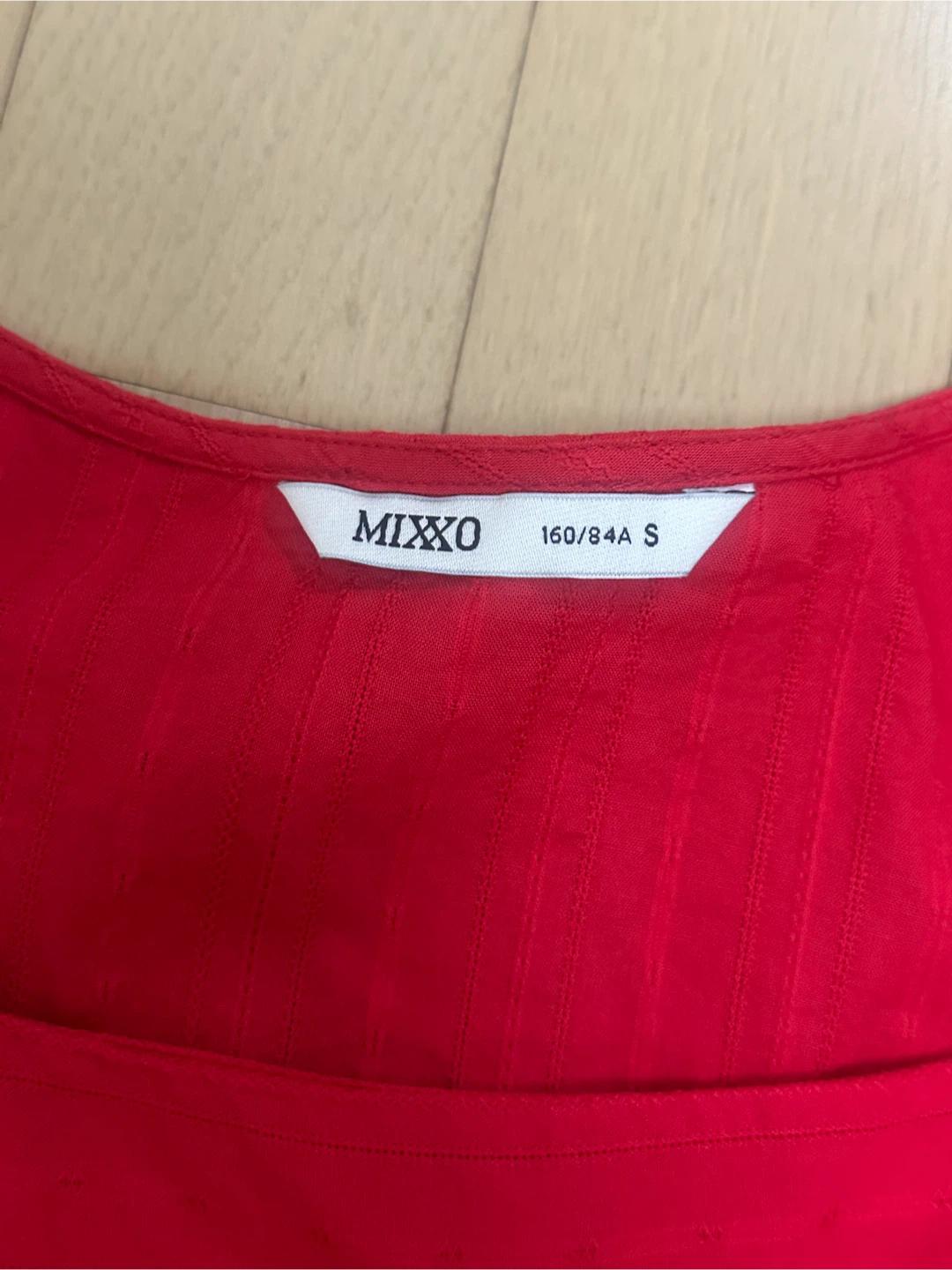 MIXXO 미쏘 빨간색 스퀘어넥 퍼프 반팔 블리우스 S 3