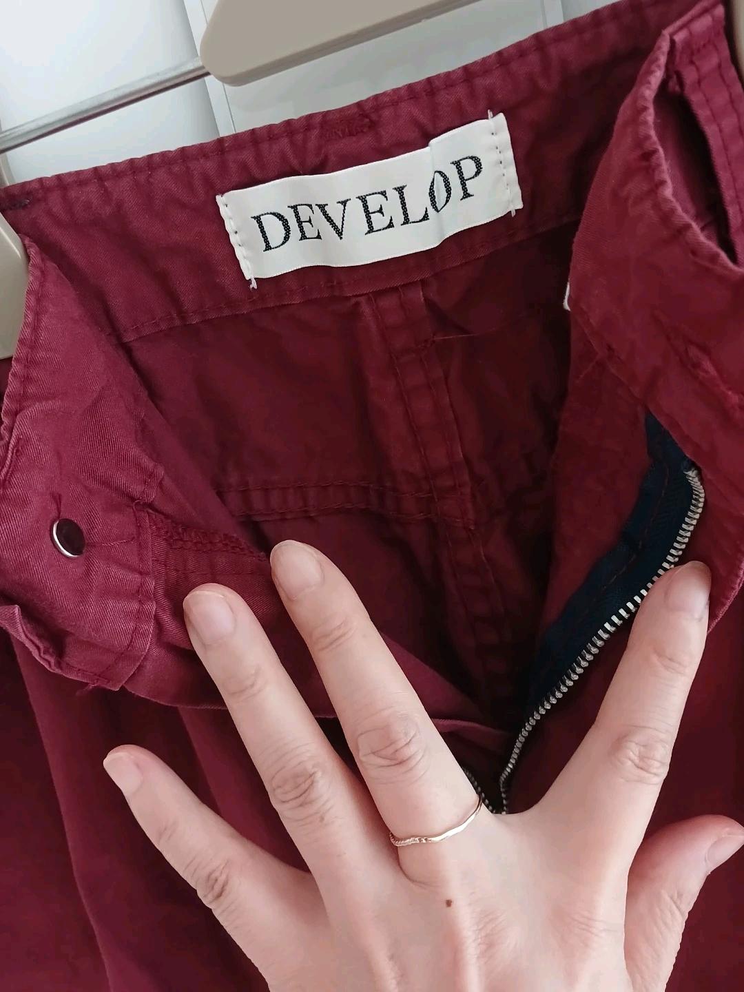 DEVELOP S 버건디색 와이드 팬츠 8