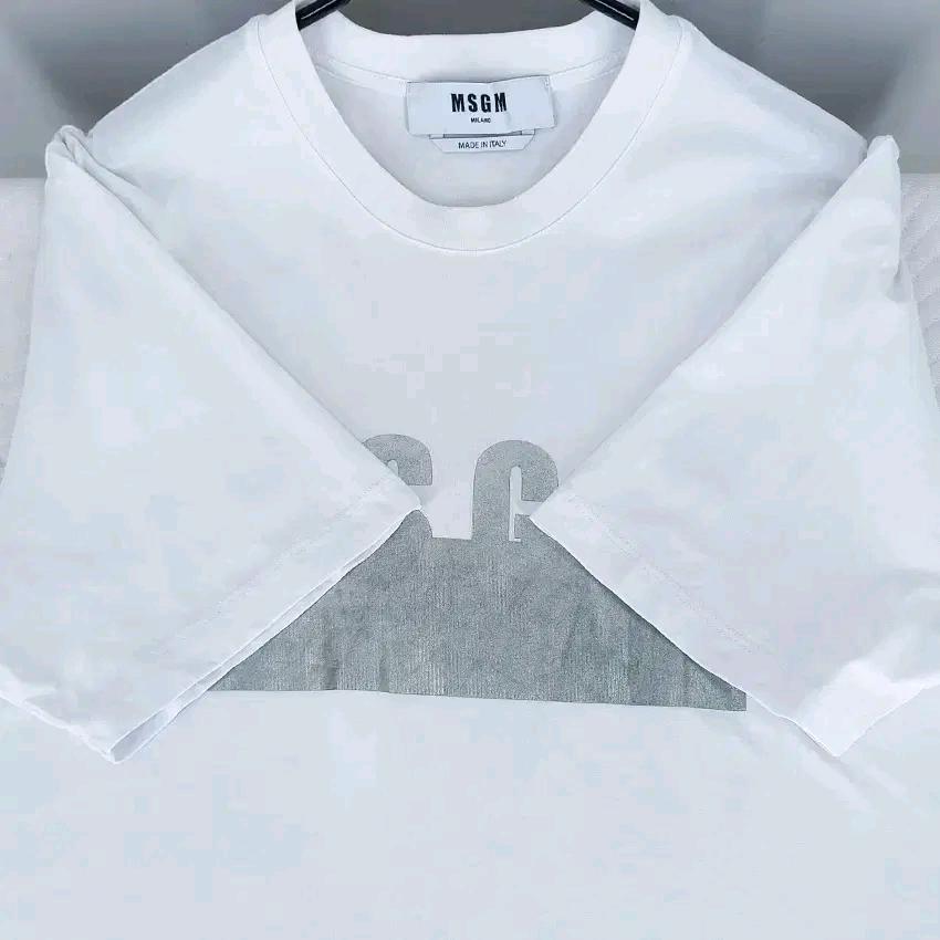 MSGM 여성 로고은박 반팔티 화이트M (HU45538) 4