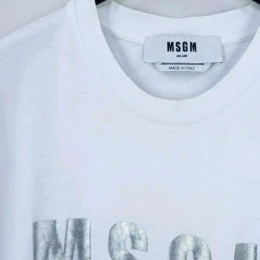 MSGM 여성 로고은박 반팔티 화이트M (HU45538) 5
