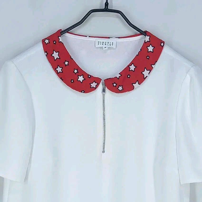 끌로디피에로 여성 쉬폰 반팔블라우스 화이트 (HU33753) 4
