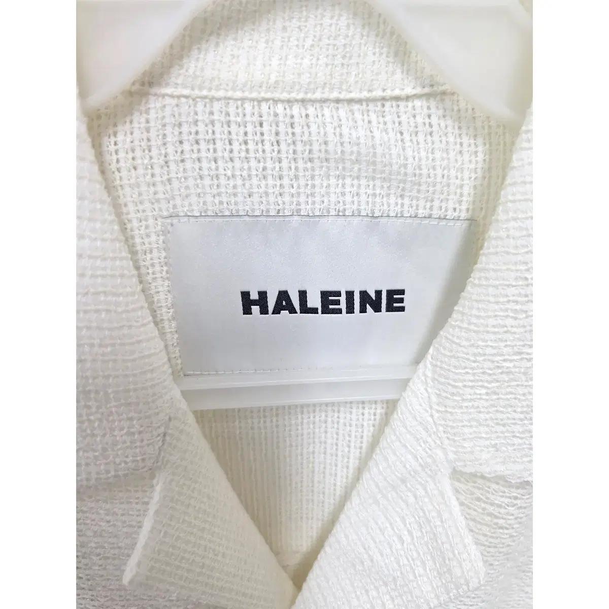 L 알렌느 HALEINE 화이트 트위드 반팔 셔츠(남녀공용) E152 3