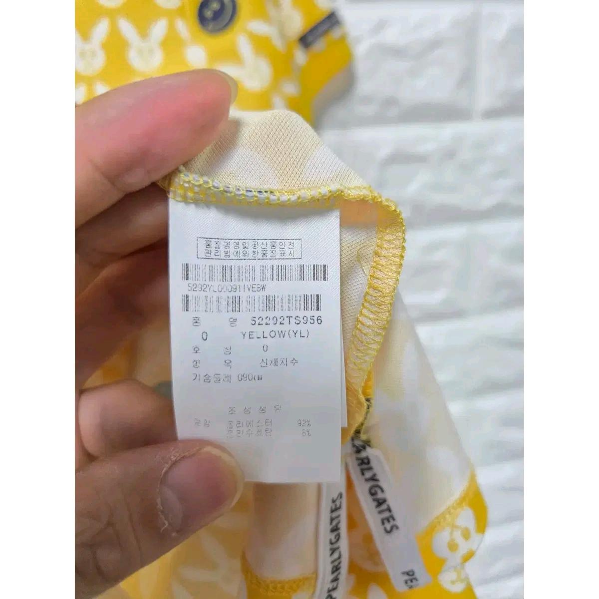 S 파리게이츠 골프 노랑 패턴 반팔 카라티 E220 4