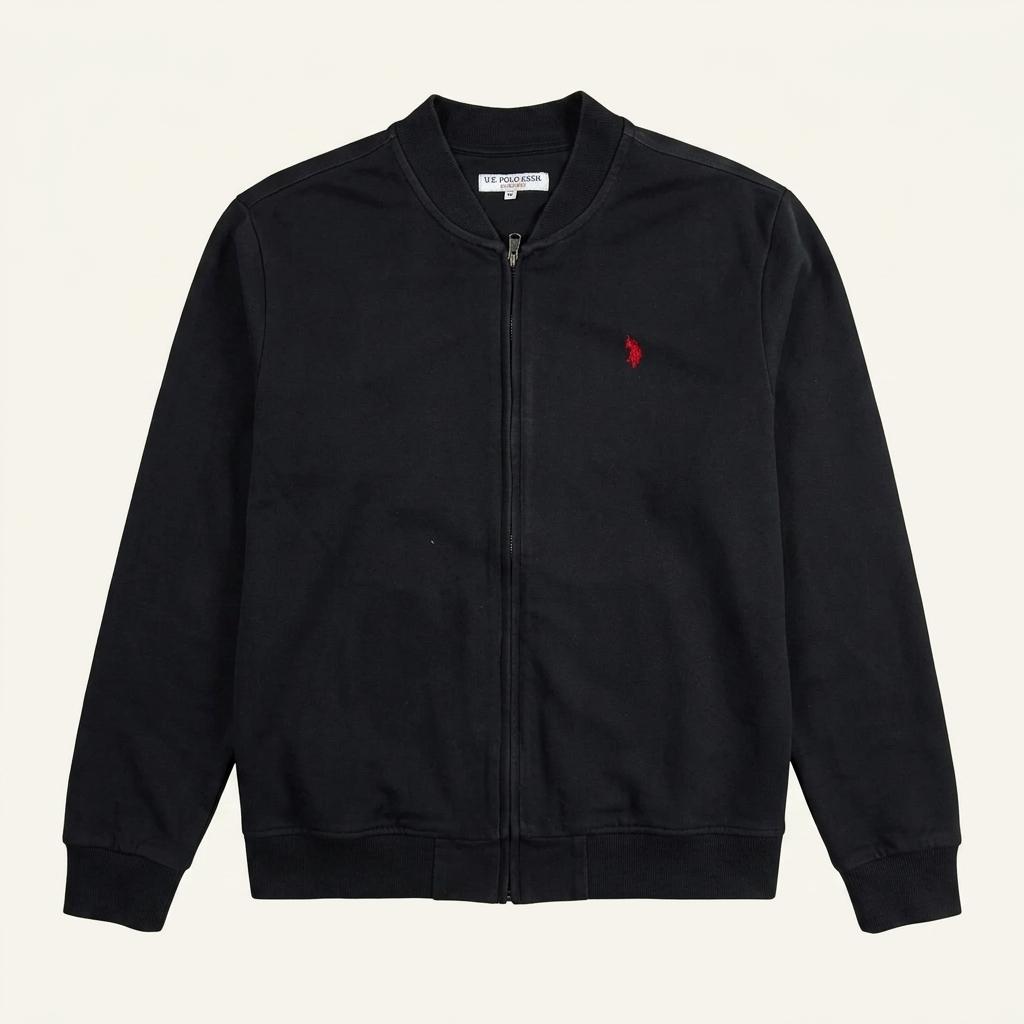 U.S. POLO ASSN  블랙 코튼 집업 재킷 1