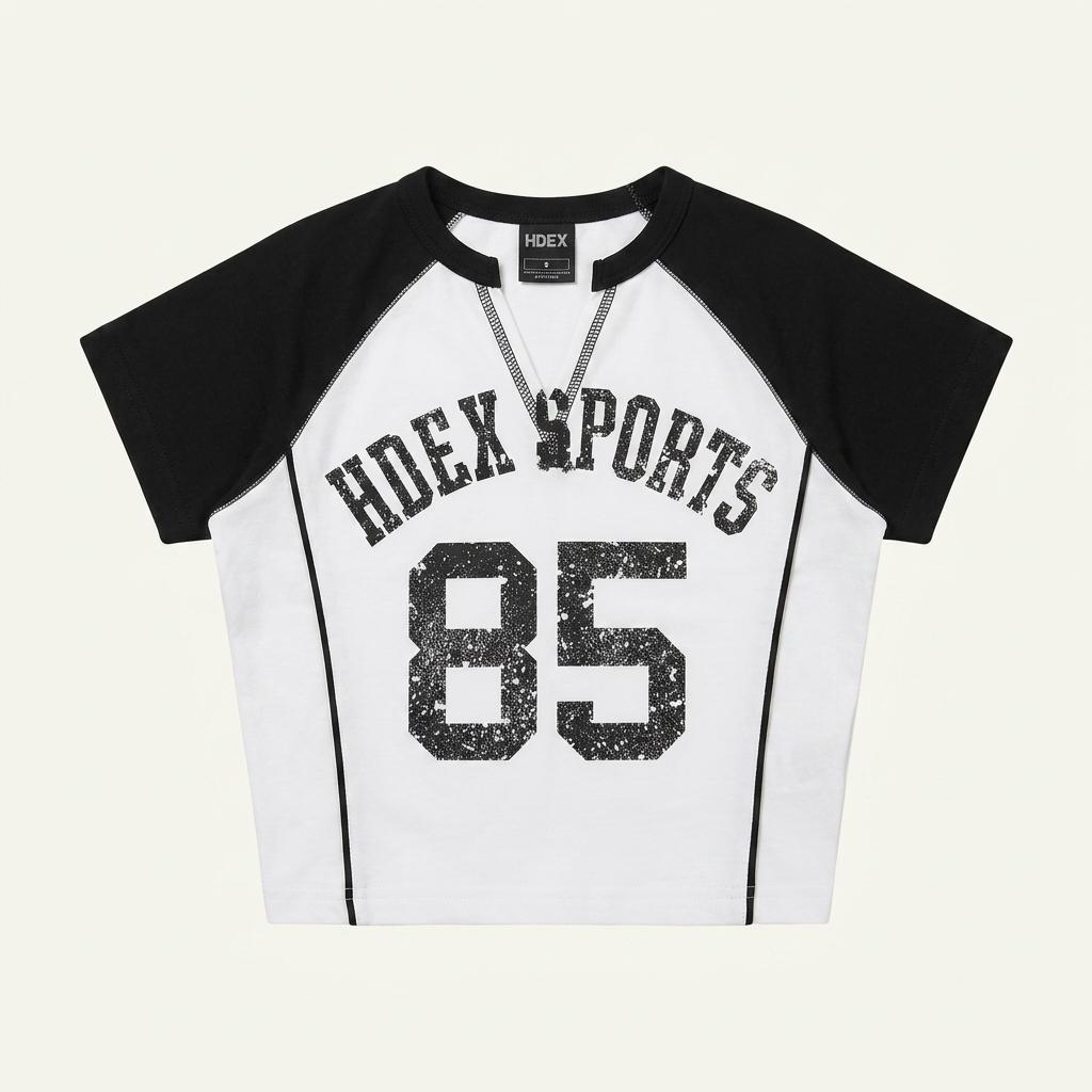 HDEX 85 크롭탑 반팔티 S 화이트/블랙 새상품급 1