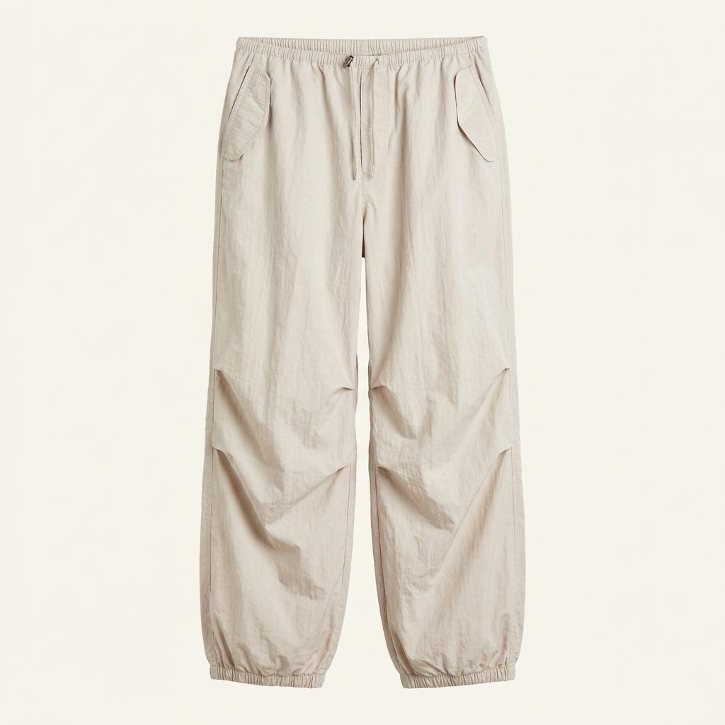 H&M 나일론 와이드 조거 팬츠 베이지