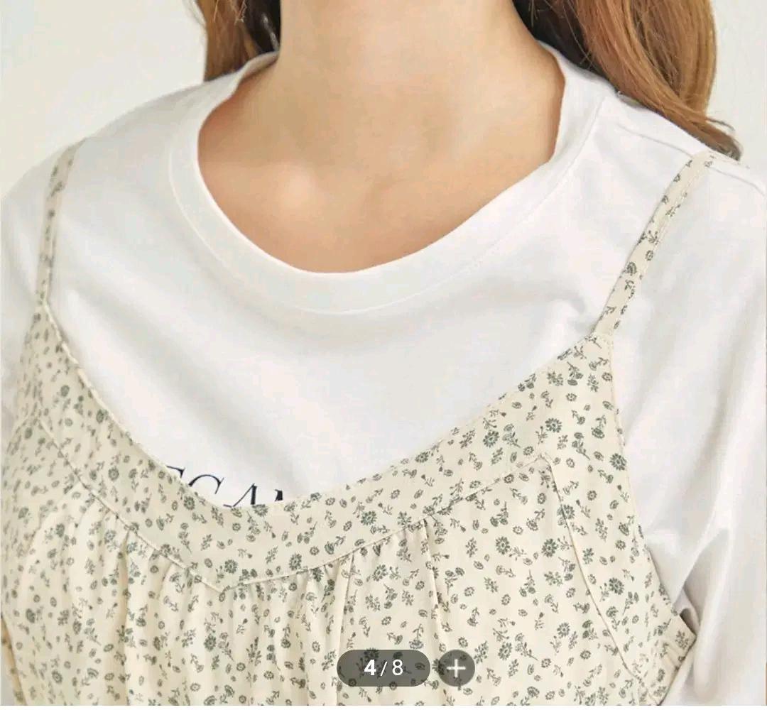로엠 잔꽃 뷔스티에 원피스 베이지, s 5
