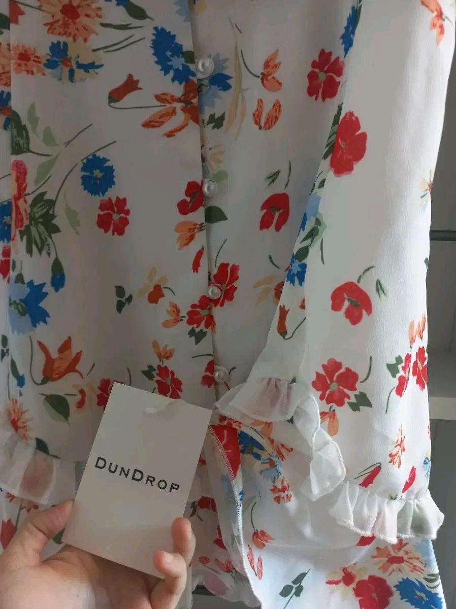 새상품던드롭 fancy flower v neck puff dress, s 4