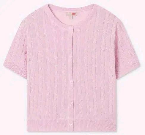 새상품 스파오 썸머 케이블 반팔 가디건pink L, 나시 pink L 4