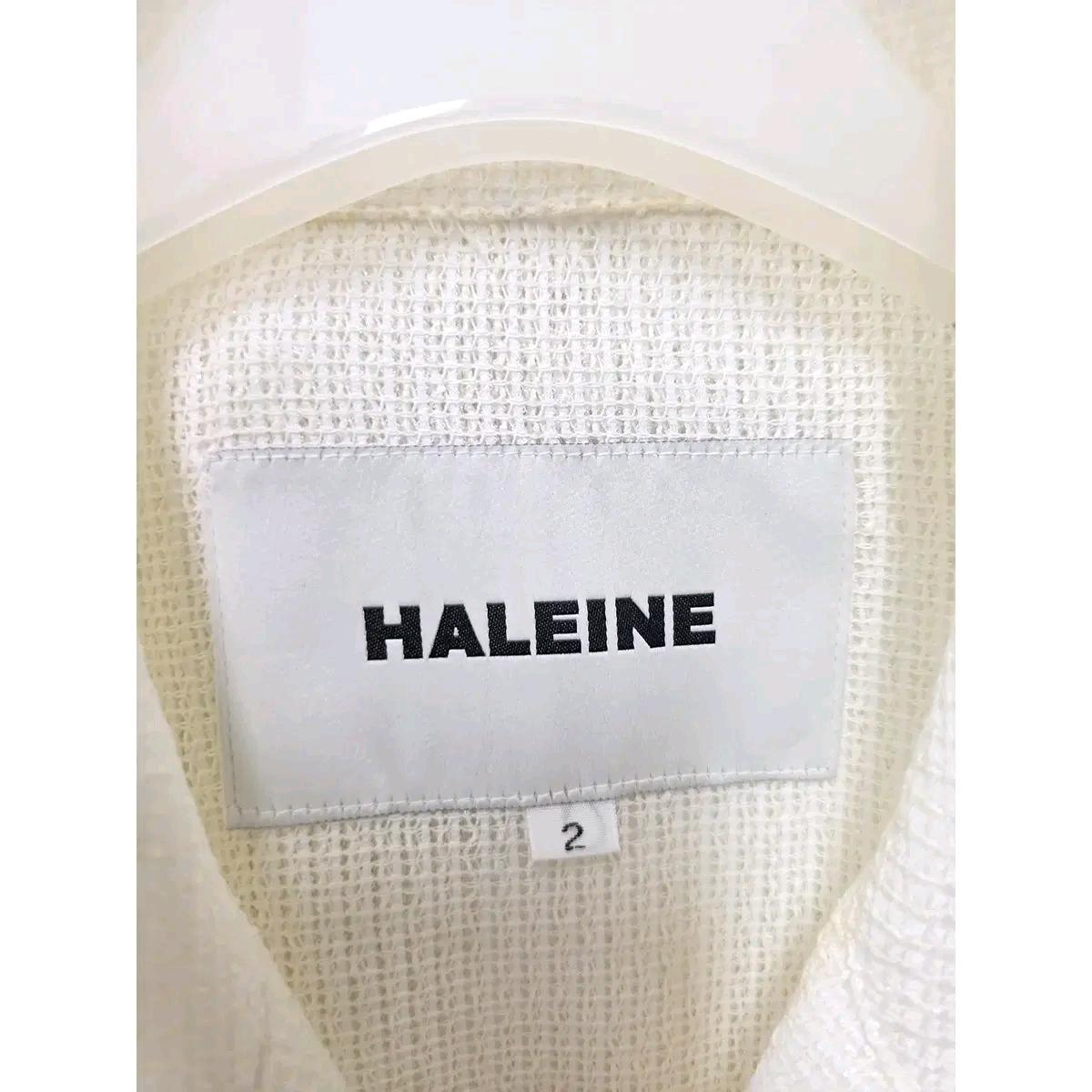 L 알렌느 HALENE 데미지 컷오프 오픈카라 투포켓 반팔 블라우스 E231 3