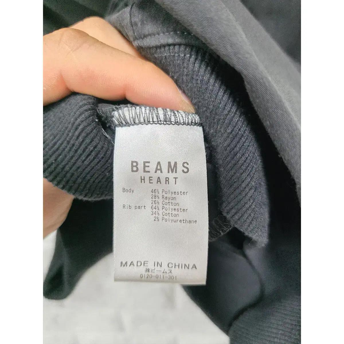 Free 빔즈 BEAMs 블랙 라운드 티 C989 4
