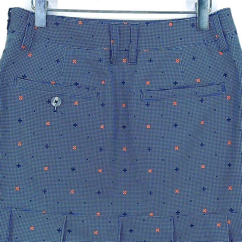 푸마 여성 여름 로고자수 홑겹 미니스커트 블루64(HU45588) 4