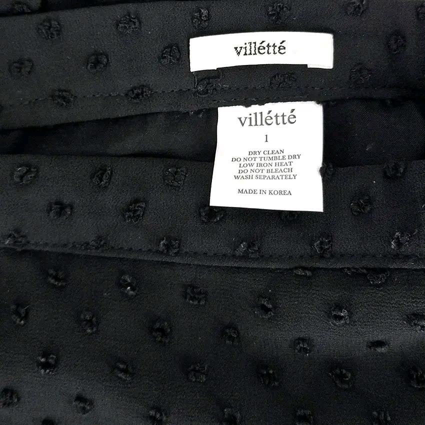 VILLETTE 여성 여름 도트자수 뒤트임 롱스커트 블랙(HU45602) 5