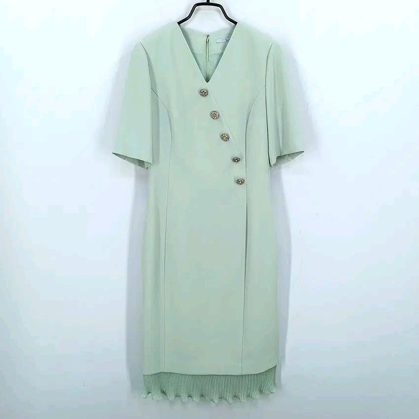 미니멈 여성 여름 큐빅단추 반팔원피스 연그린 (HU45632) 2