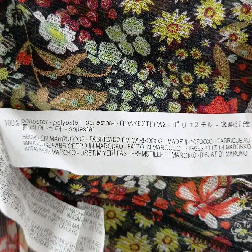 자라 여성 여름 플라워 시스루 긴팔블라우스 레드XS (HU45647) 7