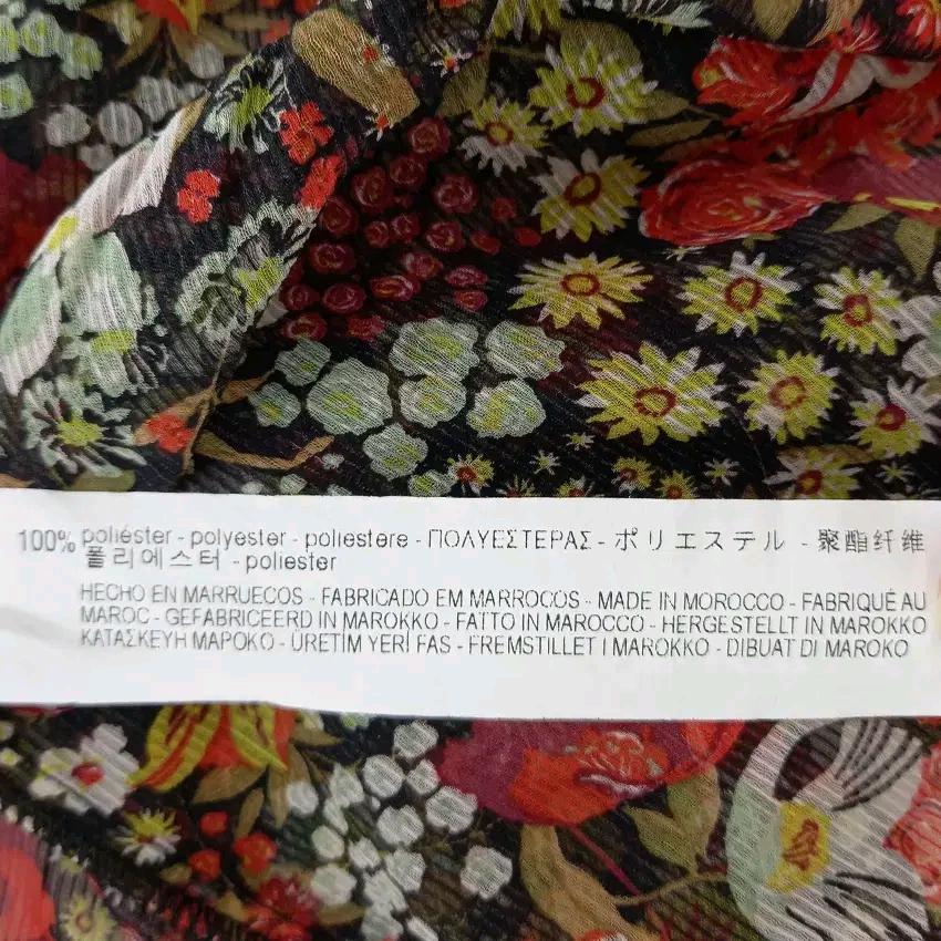 자라 여성 여름 플라워 시스루 긴팔블라우스 레드XS (HU45647) 6
