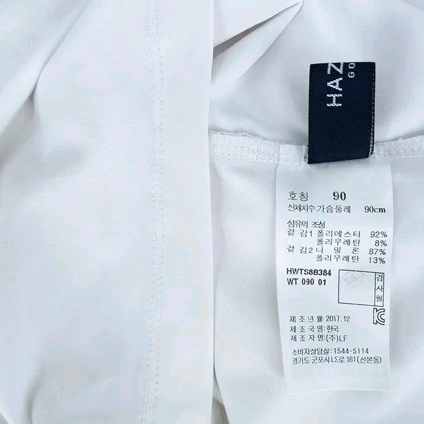 헤지스골프 여 여름 상단잔펀칭 스판반팔티 화이트90(HU45648) 6