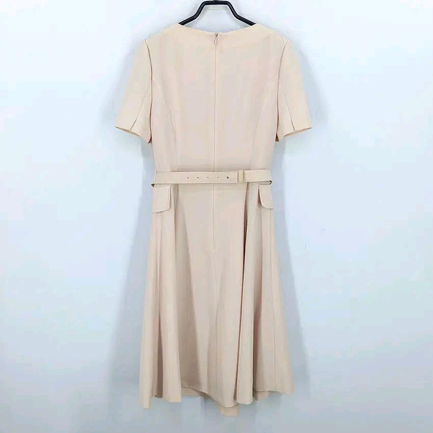 라인 여성 여름 벨트 반팔원피스 베이지 (HU45661) 3