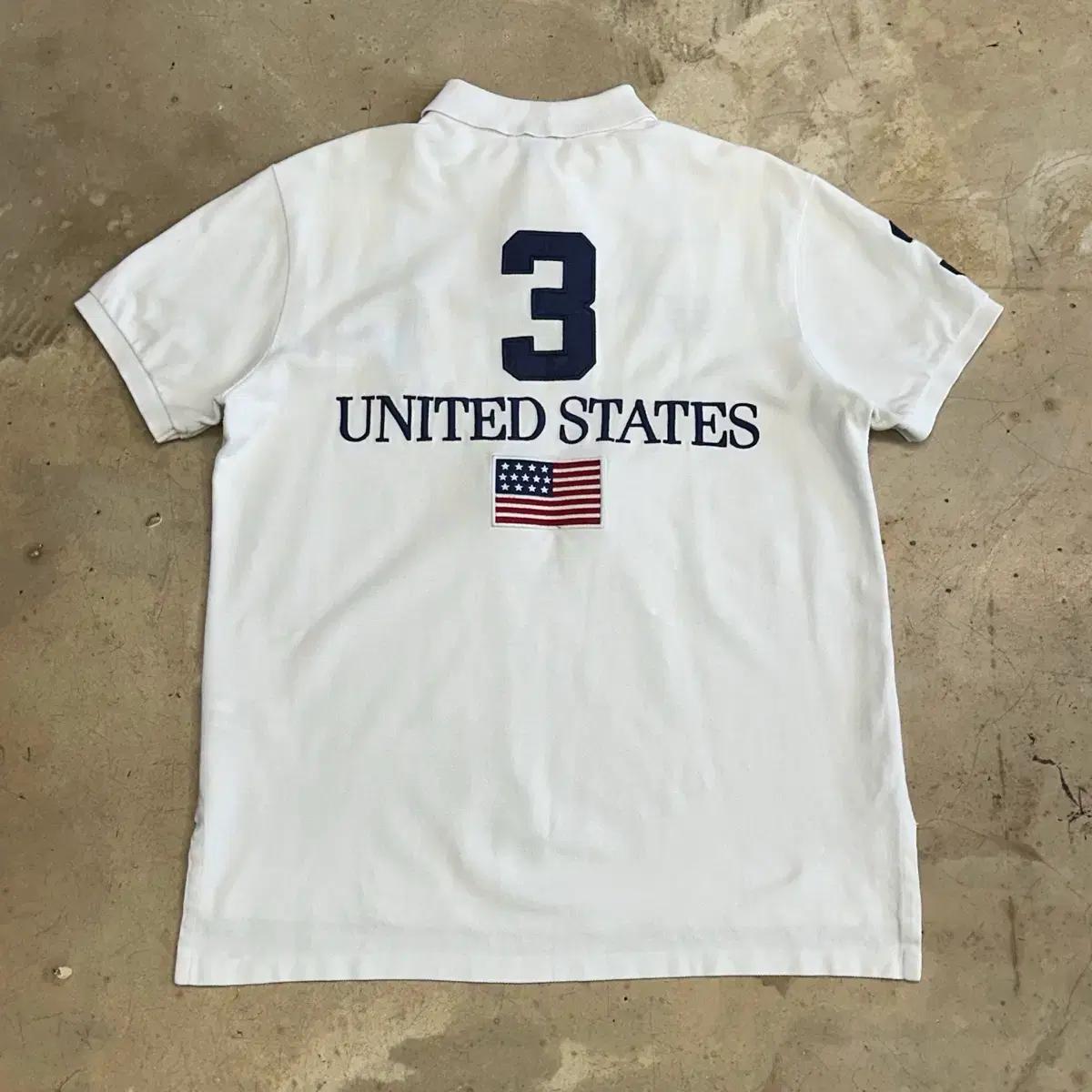 L 폴로랄프로렌 빅포니 USA 화이트 카라 반팔티 4