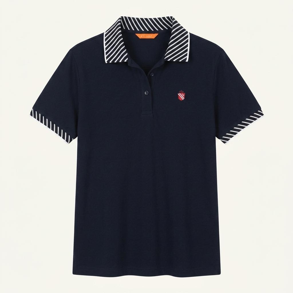 KYJ GOLF 스트라이프 칼라 니트 반팔 티셔츠 1