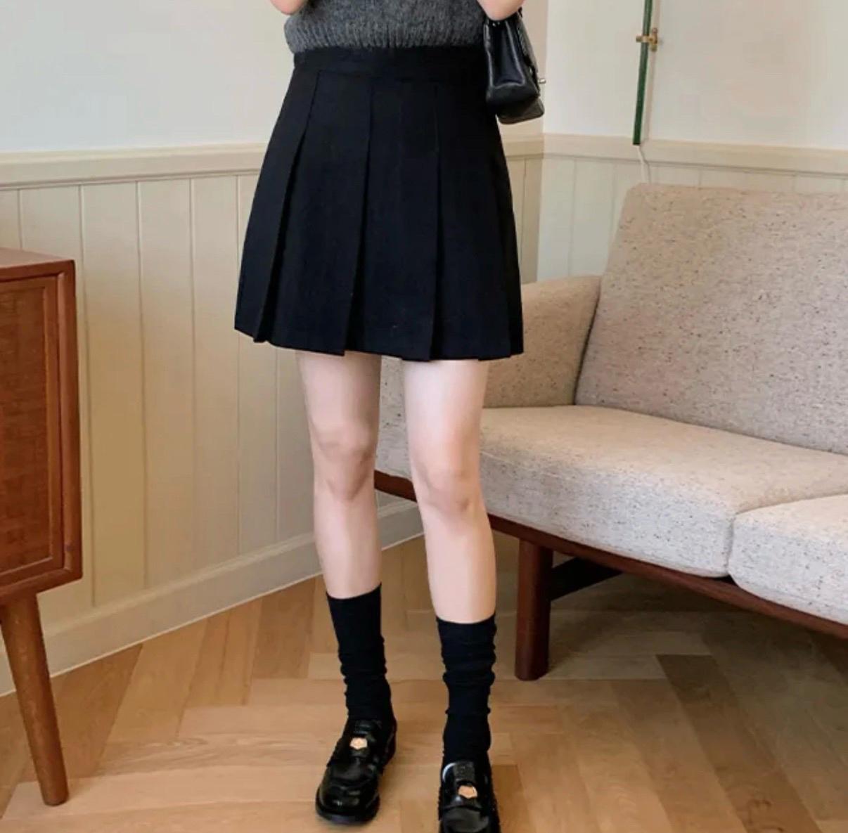 (새상품) 블랙 윈터 플리츠 미니스커트 2