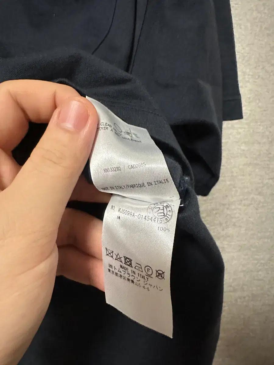 톰브라운 오버핏 포켓 삼선 반팔 네이비 (0) 6