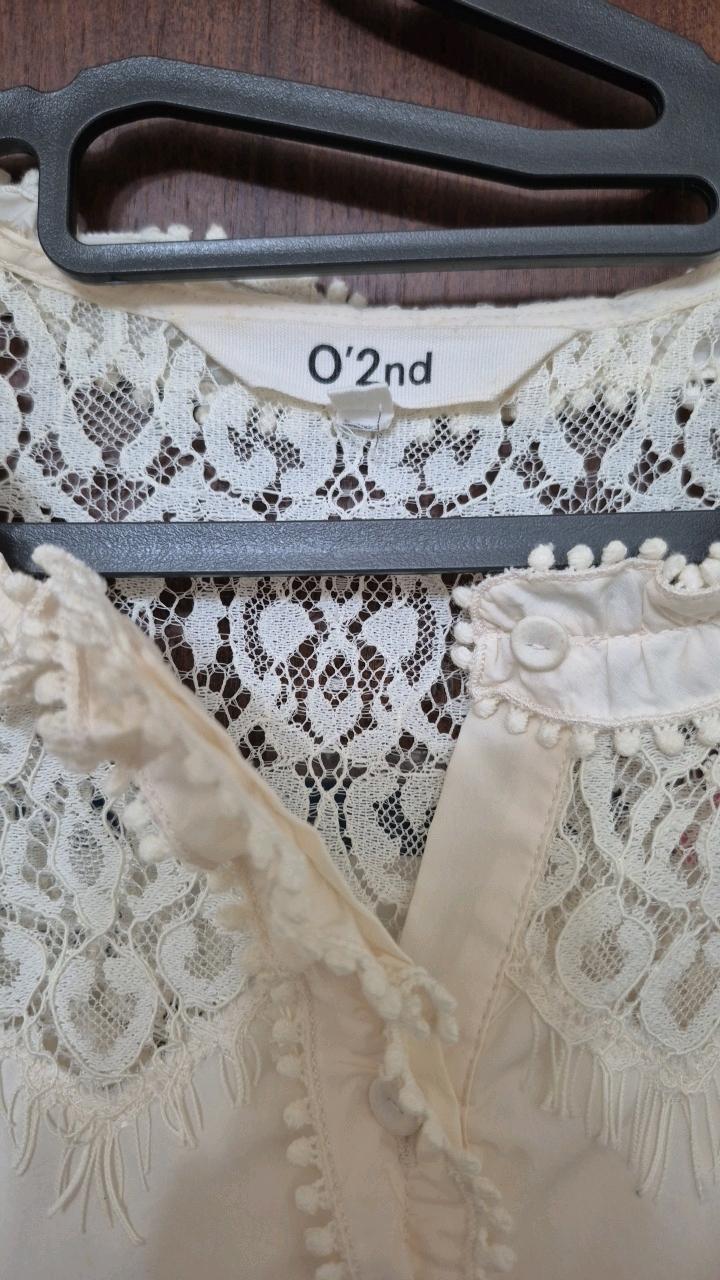 오즈세컨 레이스 패치 긴팔 원피스 아이보리 3